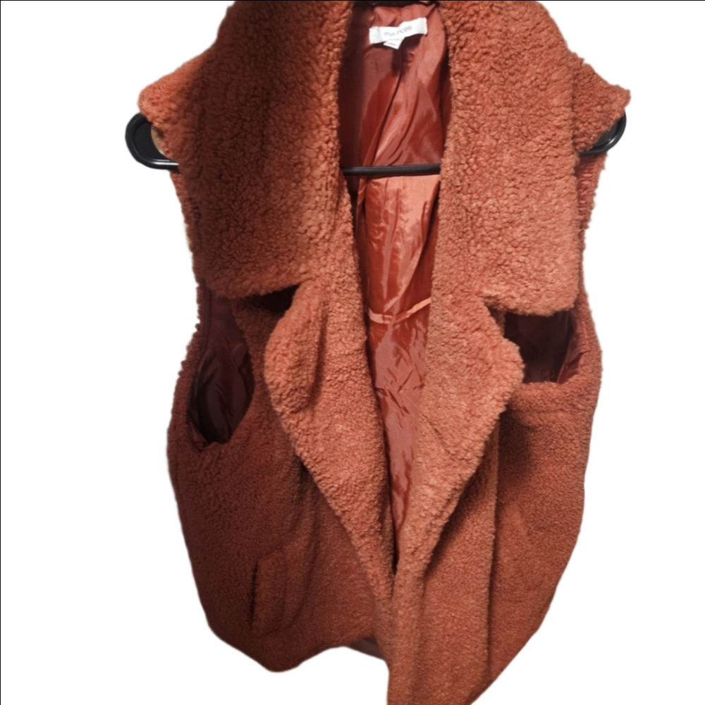Maurices Terracotta Shearling Vest